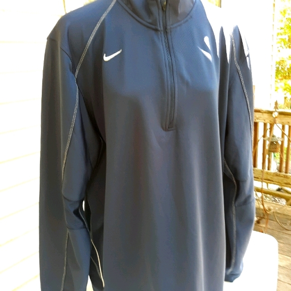 Exc Nike Ls 1/4 Zip Navy warm up pullover jkt Lg - Picture 1 of 8
